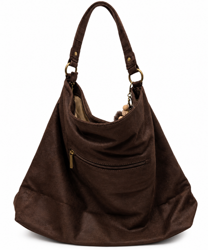Shopper met sleutelhanger - Bruin