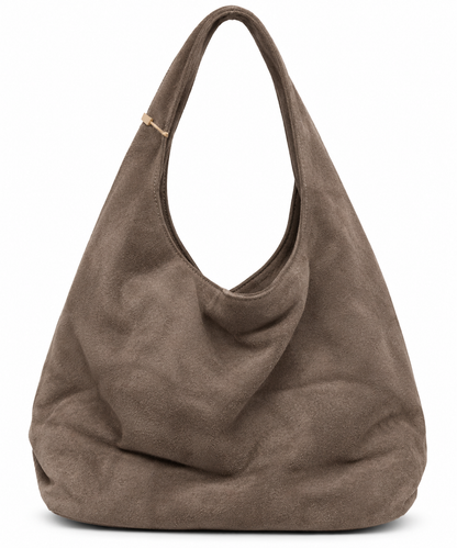 Shopper met studs en rits - Taupe