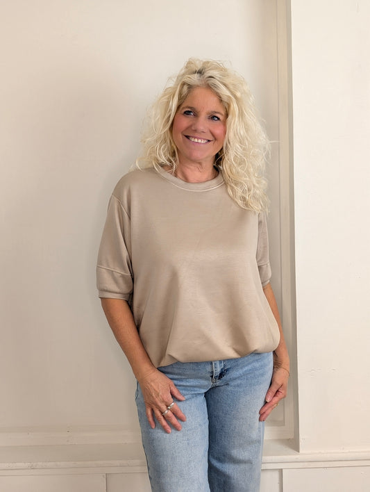 Balloon jersey shirt - Taupe