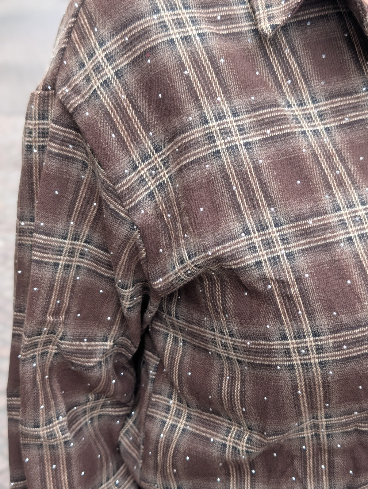 Riley Studded Check Blouse - Bruin