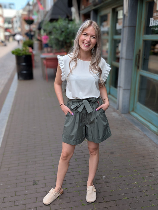 Katoenen paperbag Short - Groen