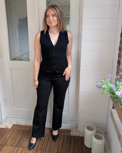 Wide leg pantalon Isabel - Zwart