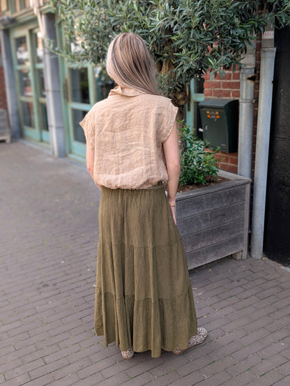 Linnen blouse Veerle - Camel