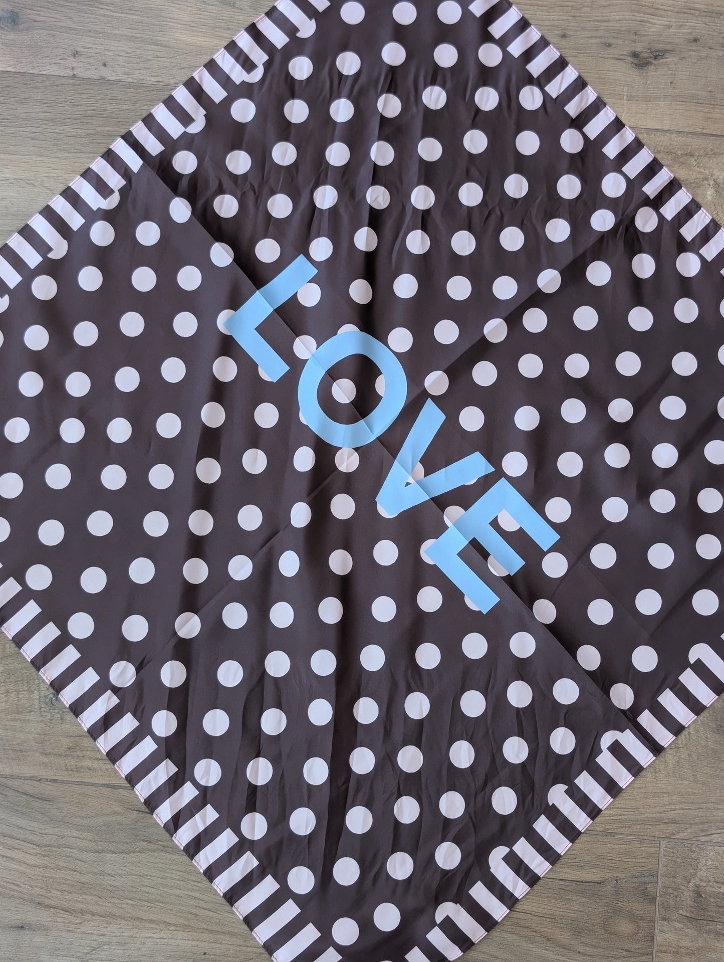 Love sjaal - Bruin / roze / blauw