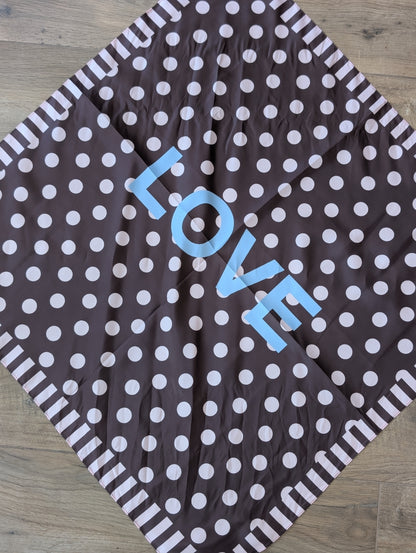 Love sjaal - Bruin / roze / blauw