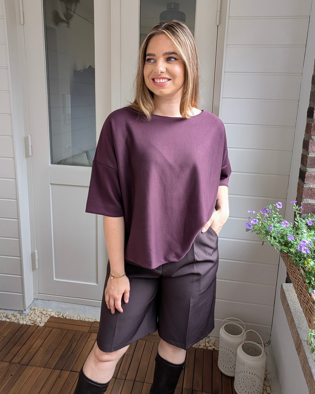 Oversized shirt Evy - Bordeaux