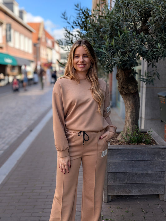 Comfy set 2-delig lange mouwen Claire - Camel