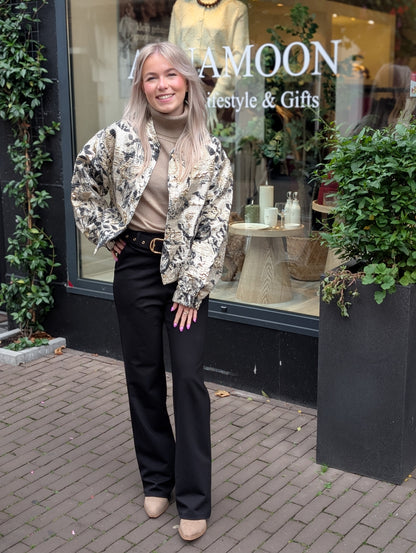 Zusss jacquard glans jasje - Multicolor