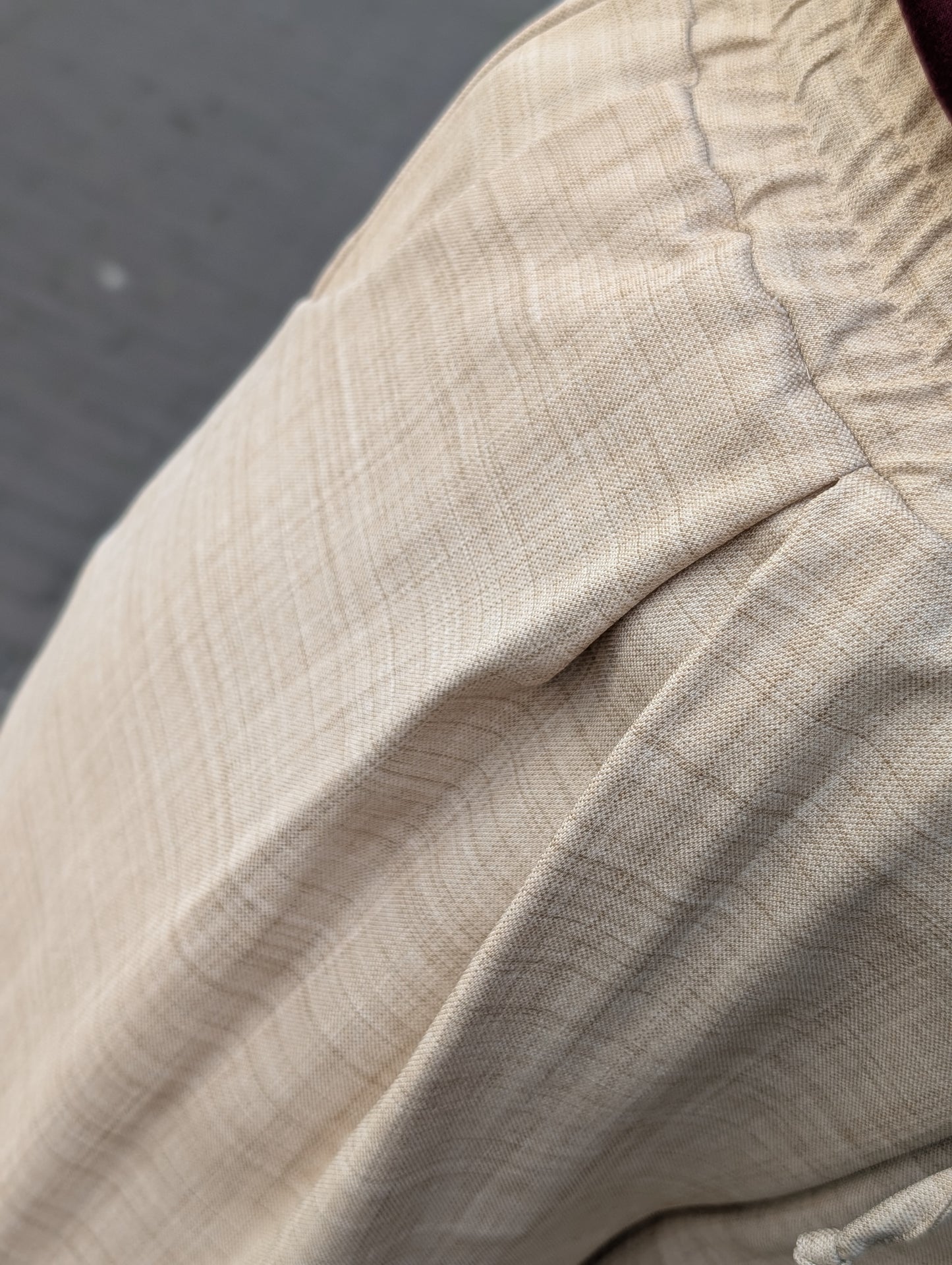 Lensy fijn ruitje pantalon - Beige