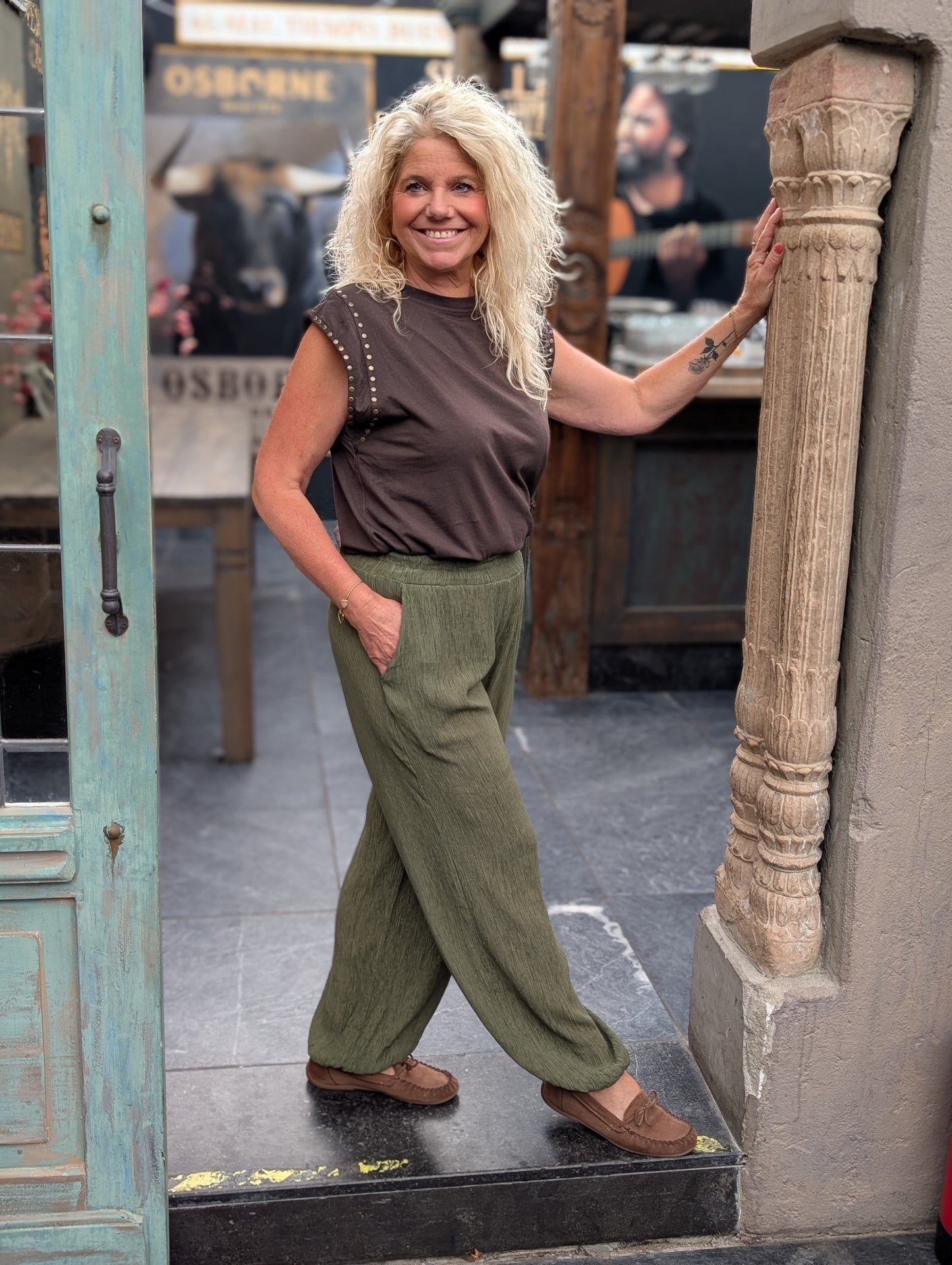 Bibara ballon broek - Donker Pistache groen