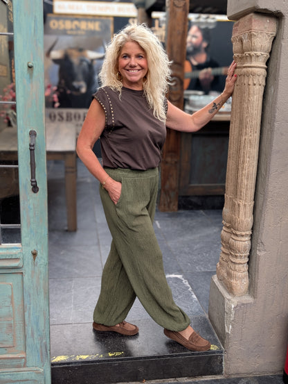 Bibara ballon broek - Donker Pistache groen