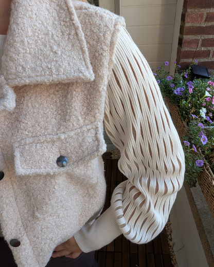 Trui met detail mouwen Anouk - Beige
