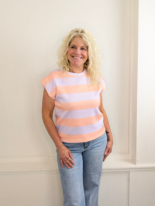 Striped top Sunset - Lila/Oranje