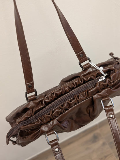 Romy Ruched Bag - Brown