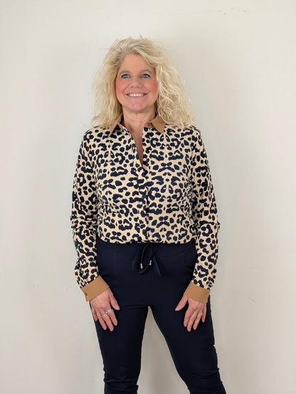 Mi Piace Karin blouse - Sand/ mocca leopard print