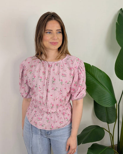Flower top - Roze