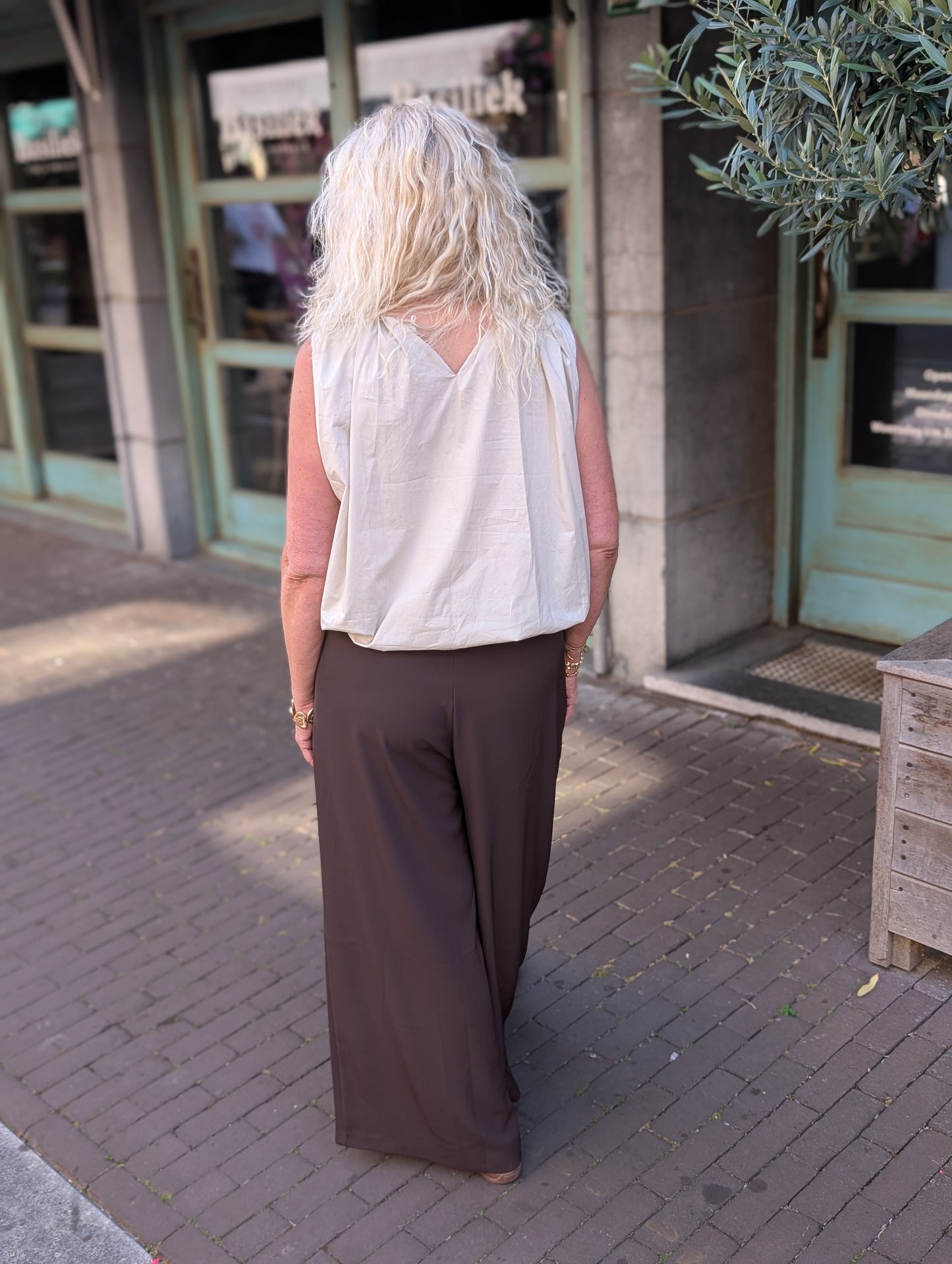 Pallazo broek Yvet - Bruin