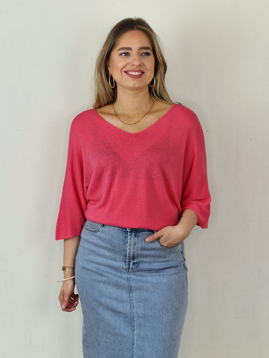 Sierra shirt v-hals - Koraal roze