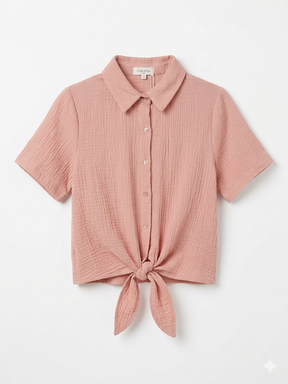 Lola Knot Top - Blush