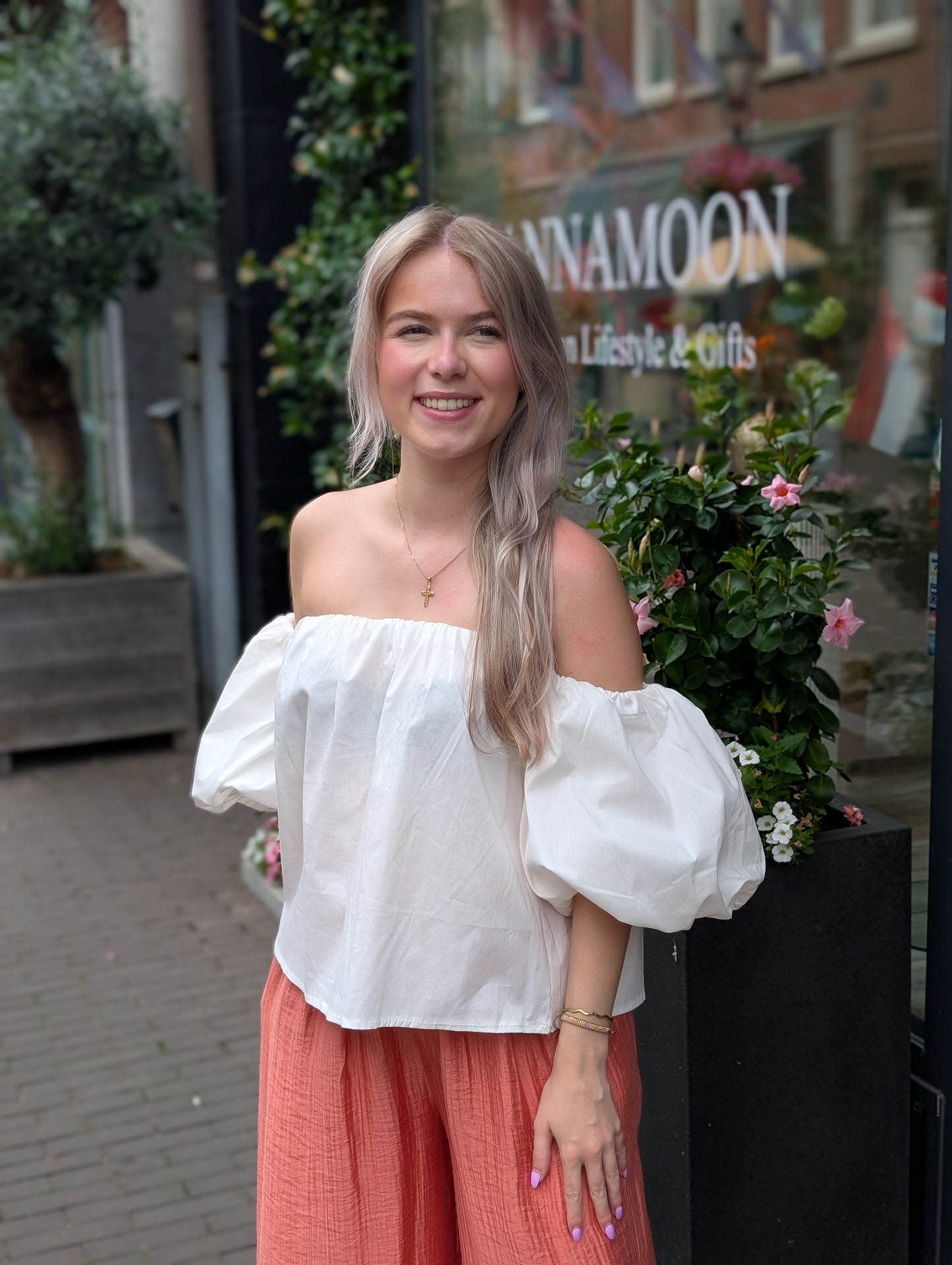 Off the shoulder blouse top - Off white