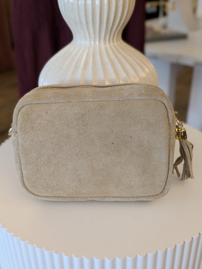 Tas met gouden rits en kwastje - Beige