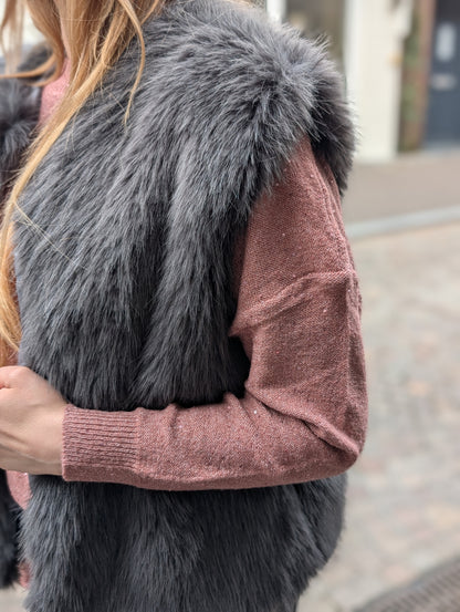 Ruth bont look gilet - Grijs