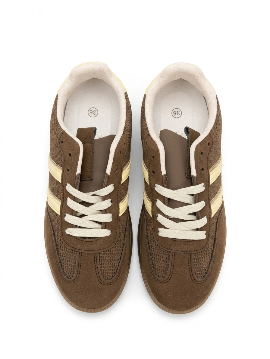 Retro Court Pro sneakers - Coffee/Yellow