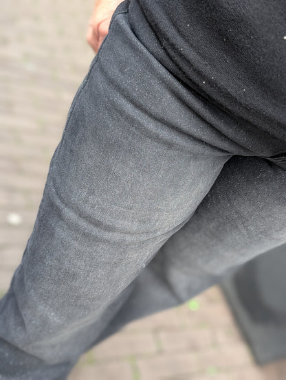 Hello miss glitter wide leg jeans - Zwart