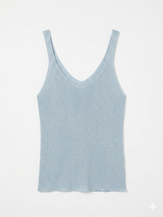 Sparkle Knit Top - Lichtblauw
