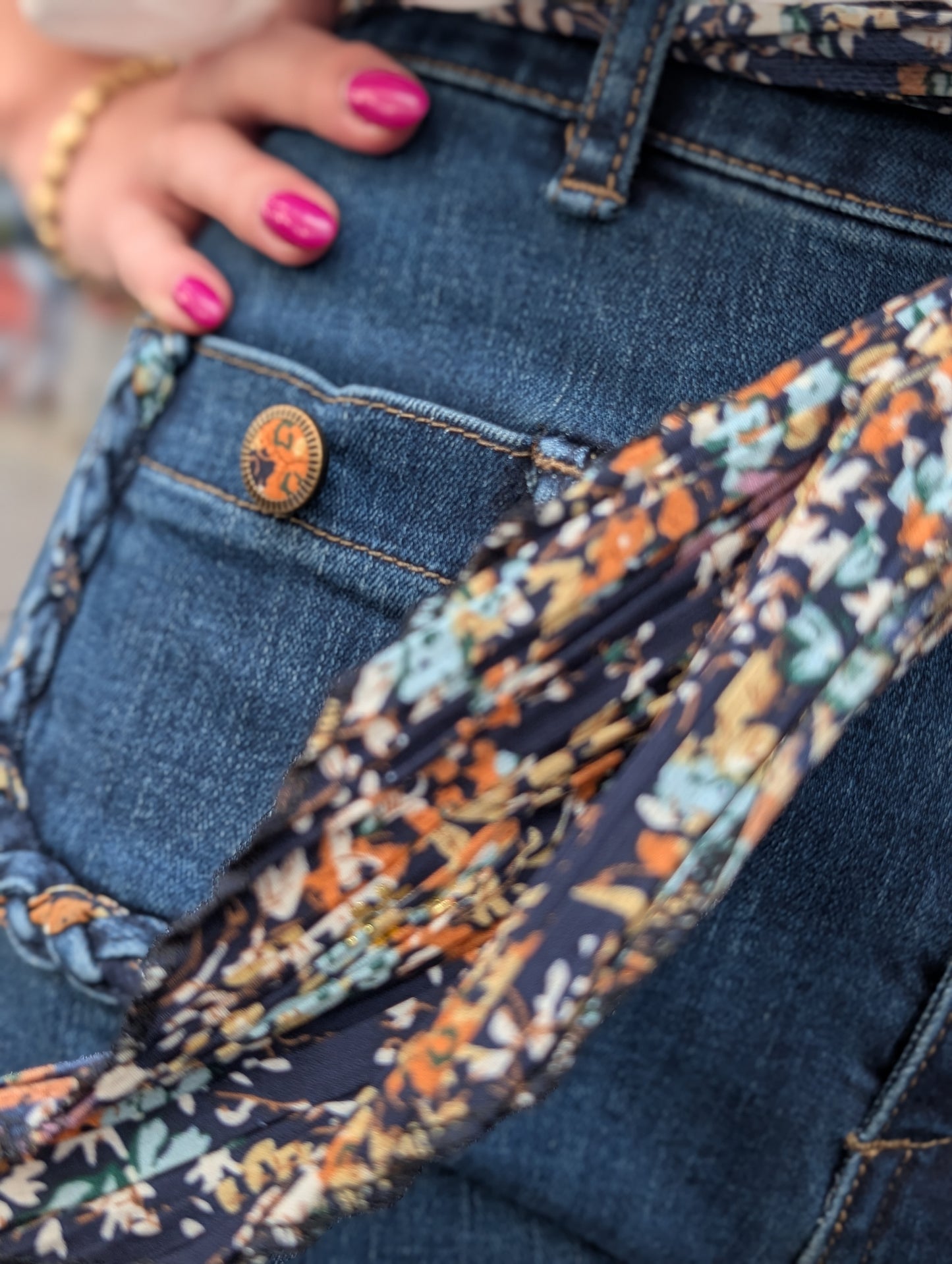 Zac & Zoe jeans met sjaal - Dark jeans