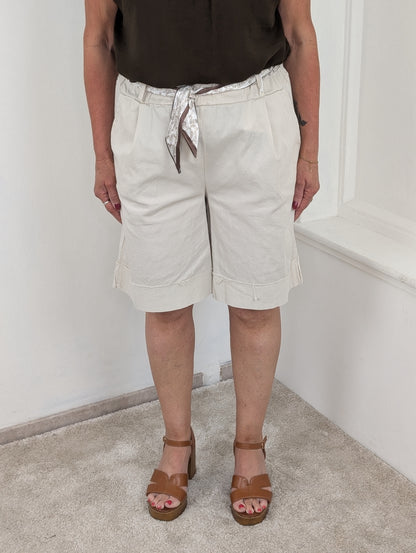 Katoenen scarf short - Beige