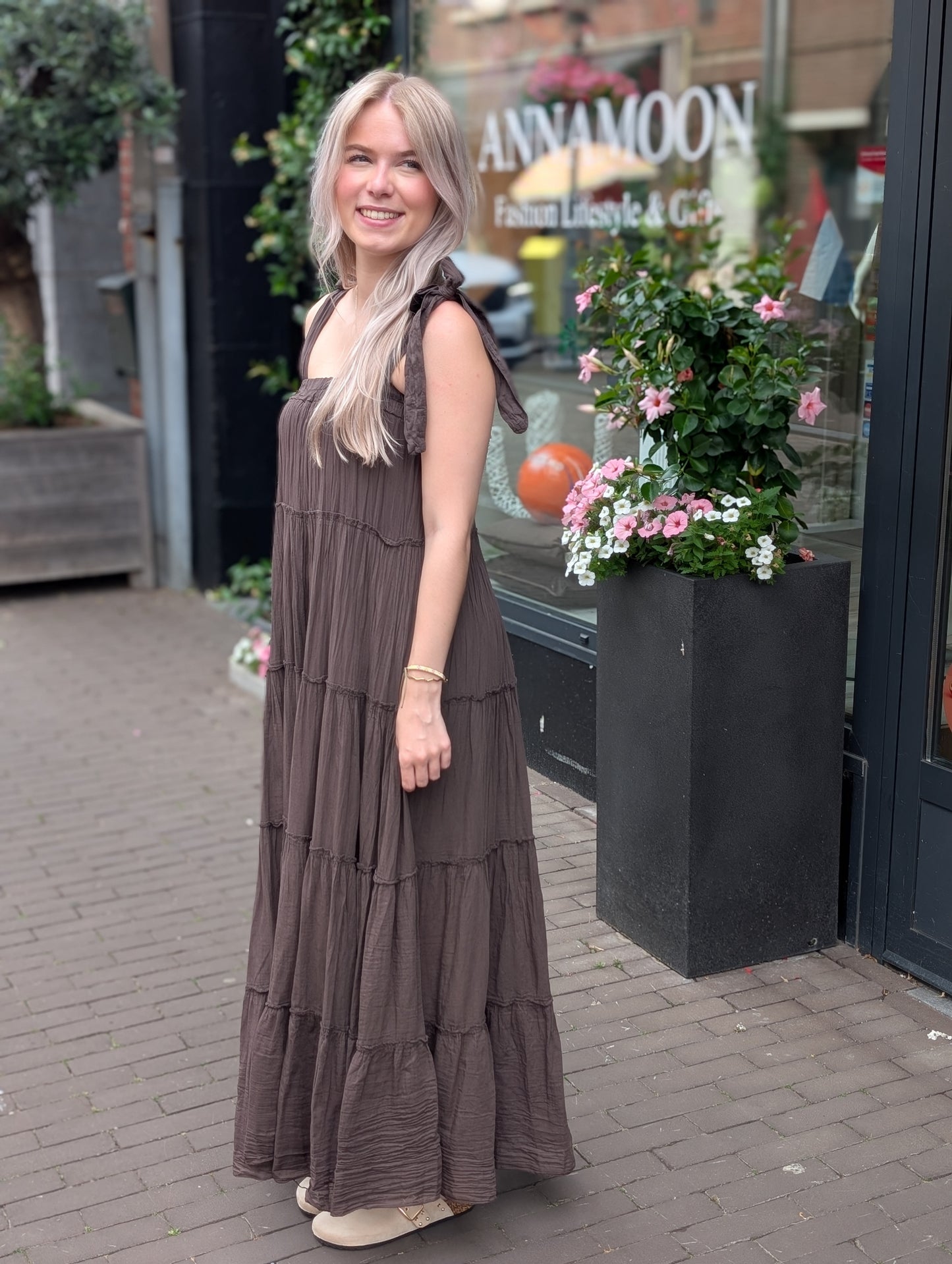 Bahama boho jurk - Bruin