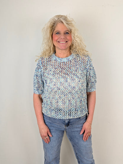 Jolene melange trui - Multi faded blue