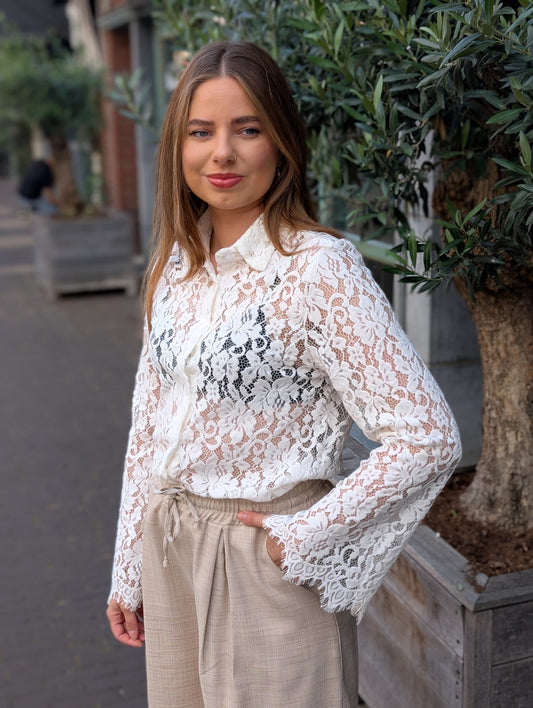 Kanten blouse Claire - Off white