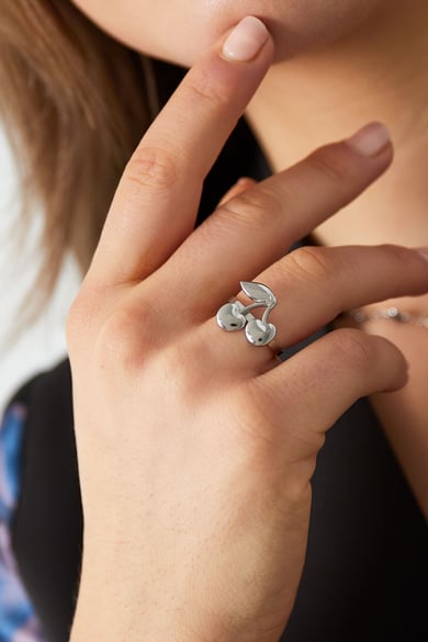 Cherry Bomb-ring - zilverkleur