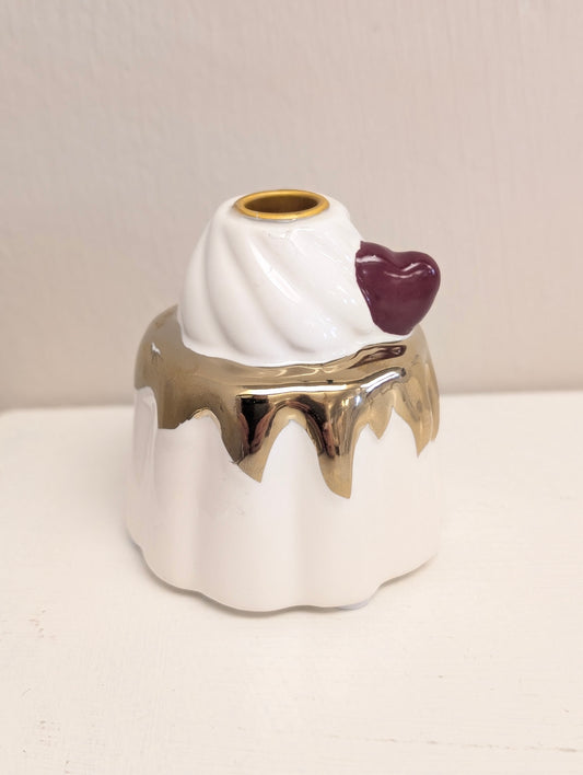 Zusss kandelaartje keramiek - Wit/Gous