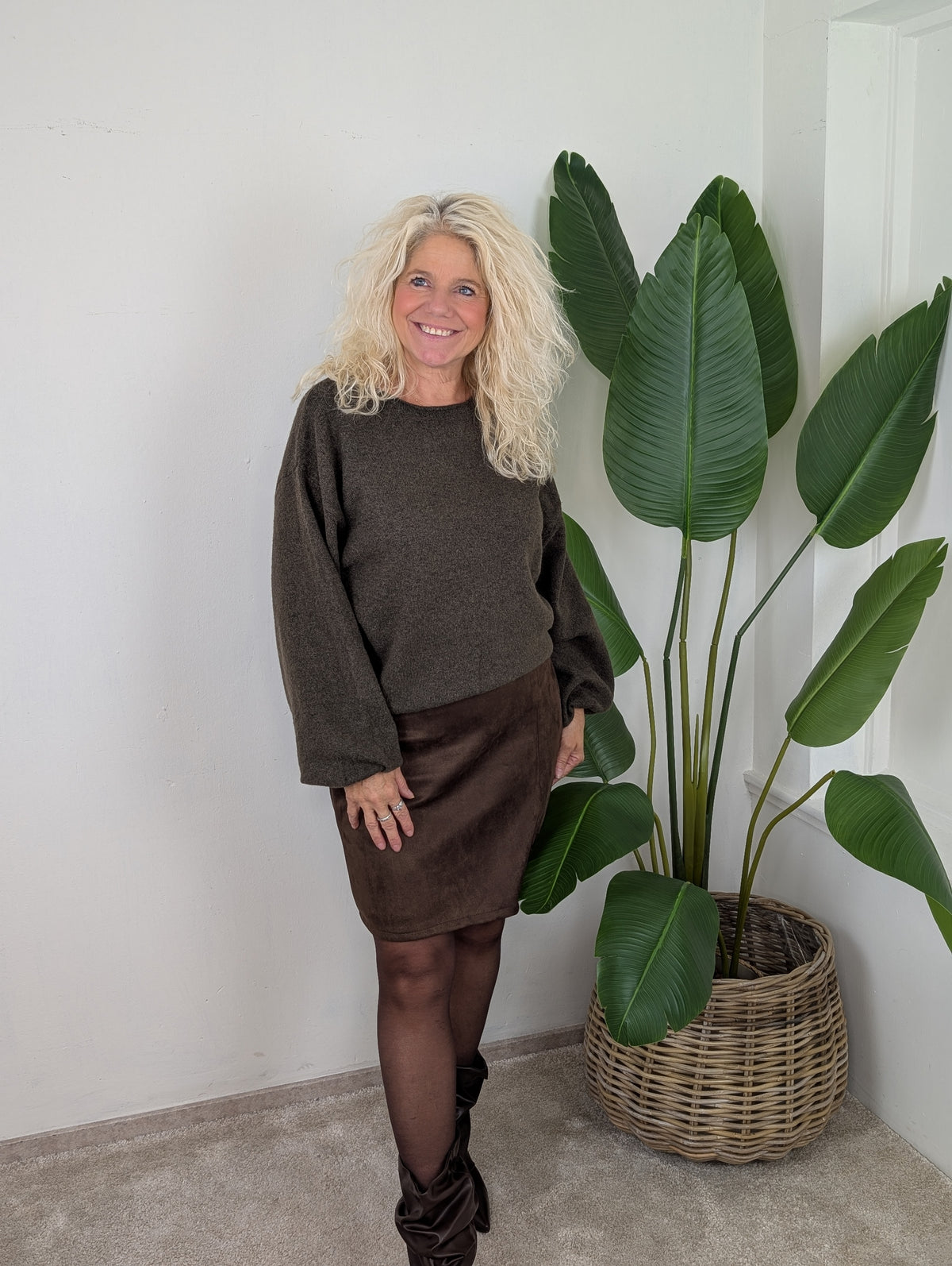 Sandra trui met elastiek onderin - Groen