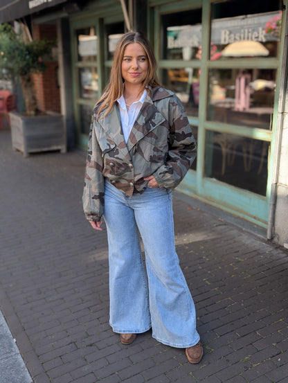 Army jacket met dubbele knoopsluiting - Groen