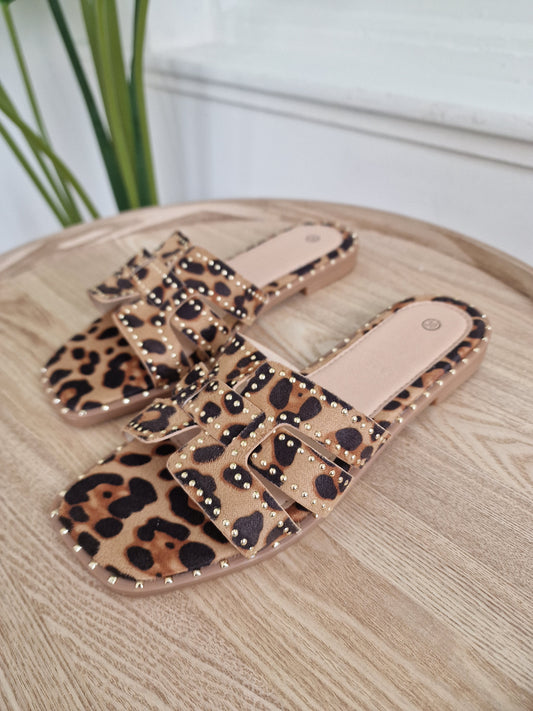 Noël slipper - Panter met gouden stuts