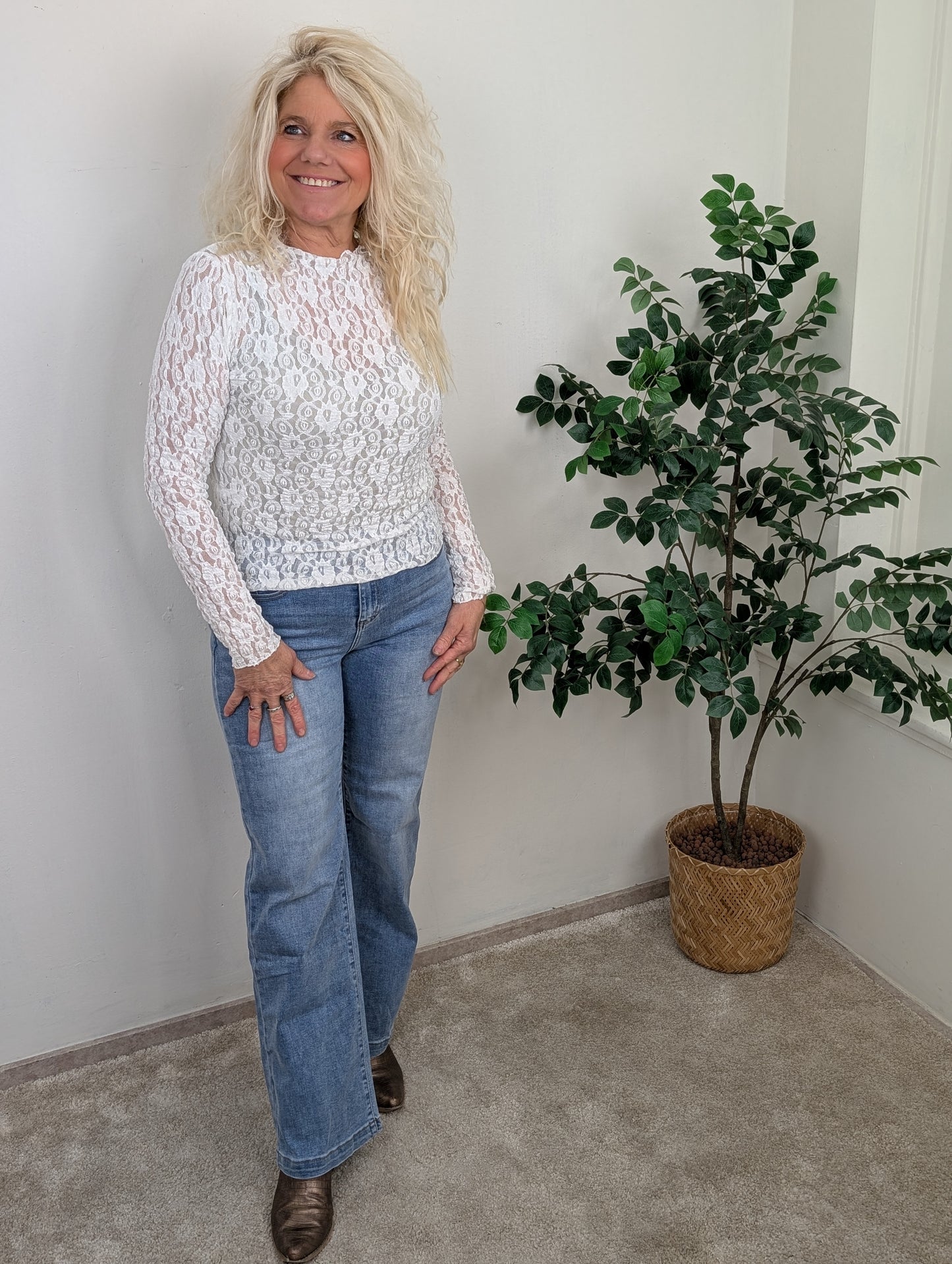 Wide Leg denim bleach Amelia