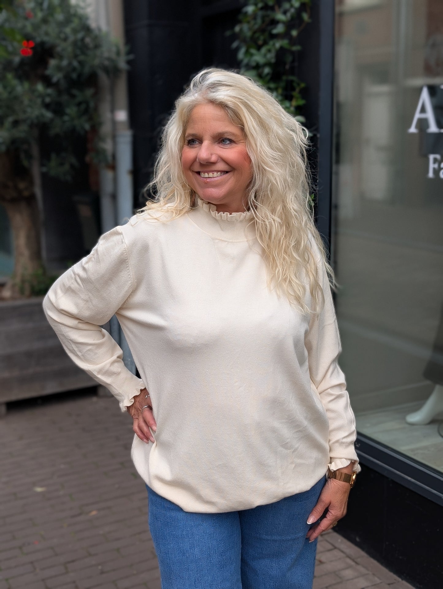 Maaike coltrui grote maat - Ecru