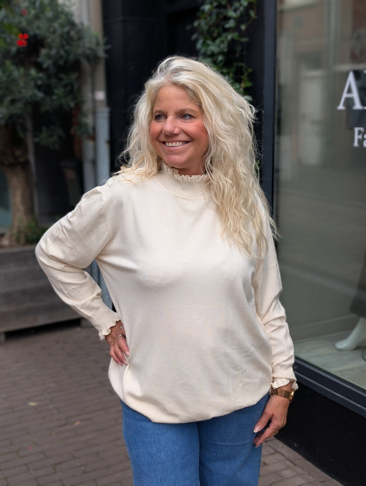 Maaike coltrui grote maat - Ecru