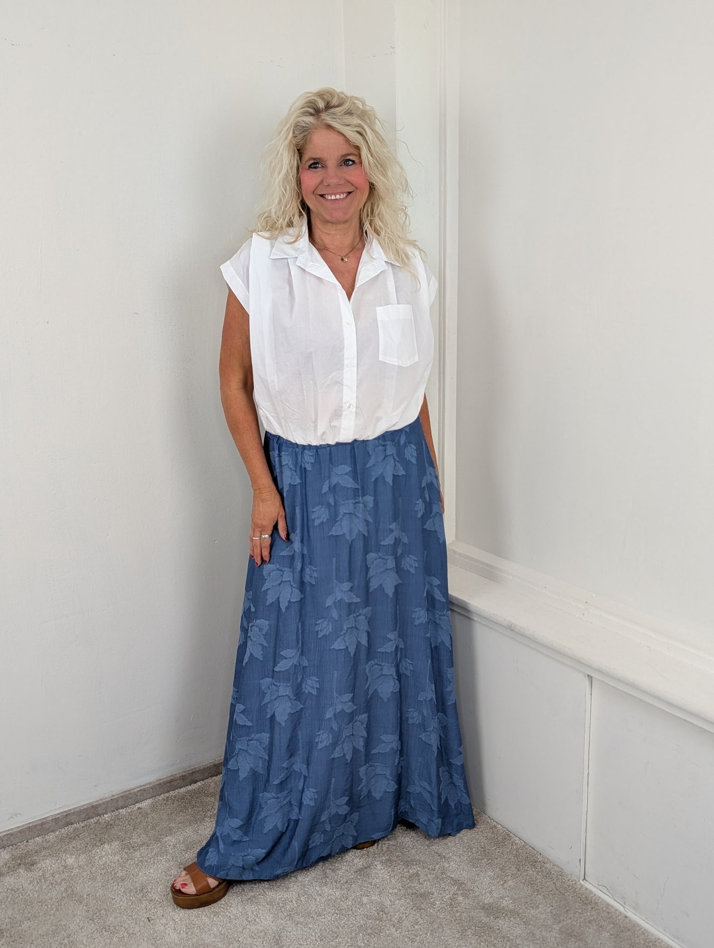 Azure bloom skirt - Blauw