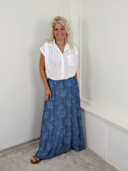 Azure bloom skirt - Blauw