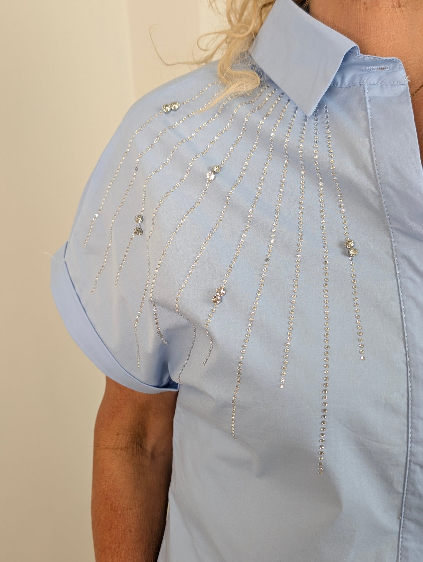 Blouse glamm Mandy - Lichtblauw