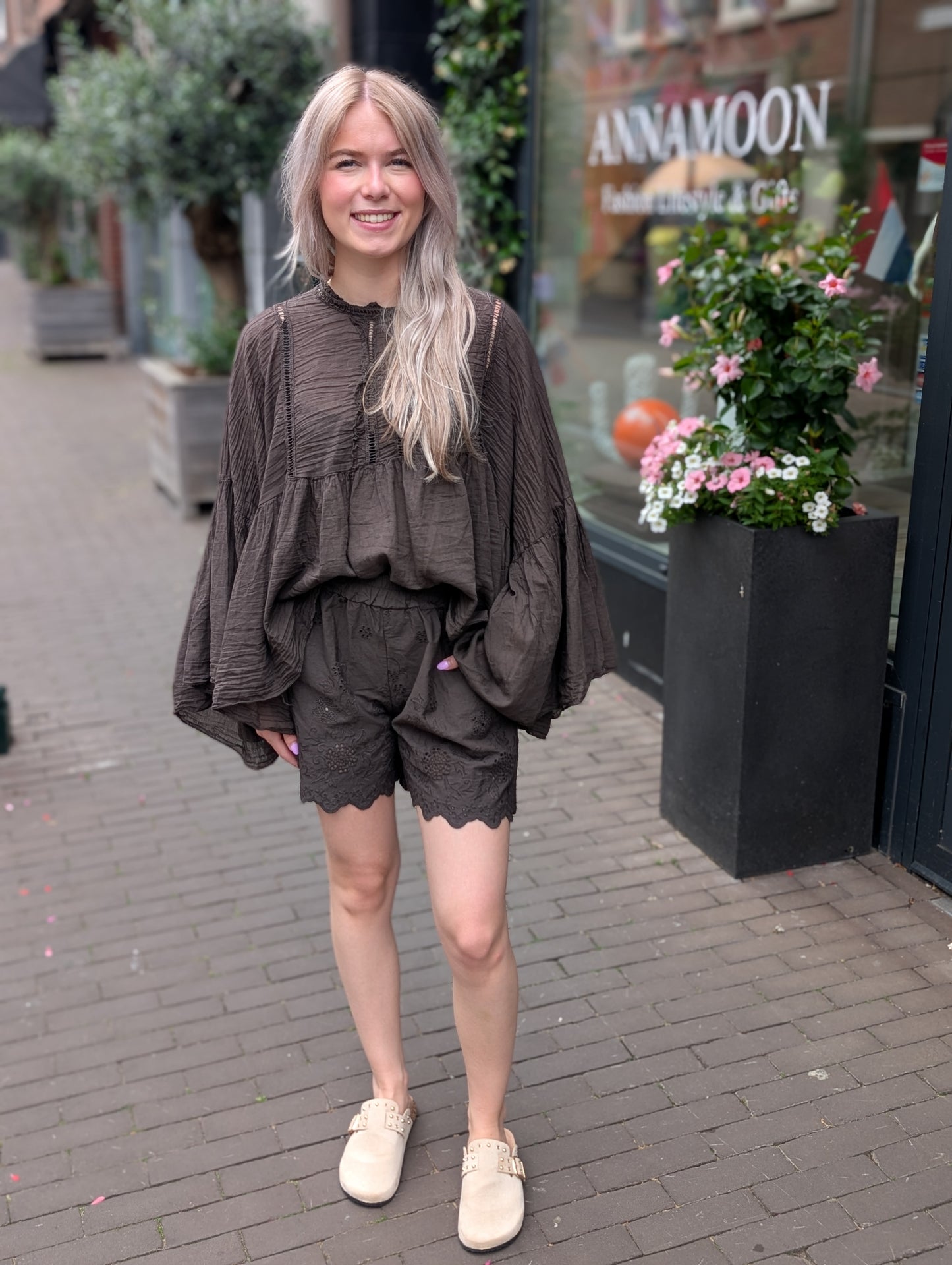 Boho Ibiza blouse - Donkerbruin