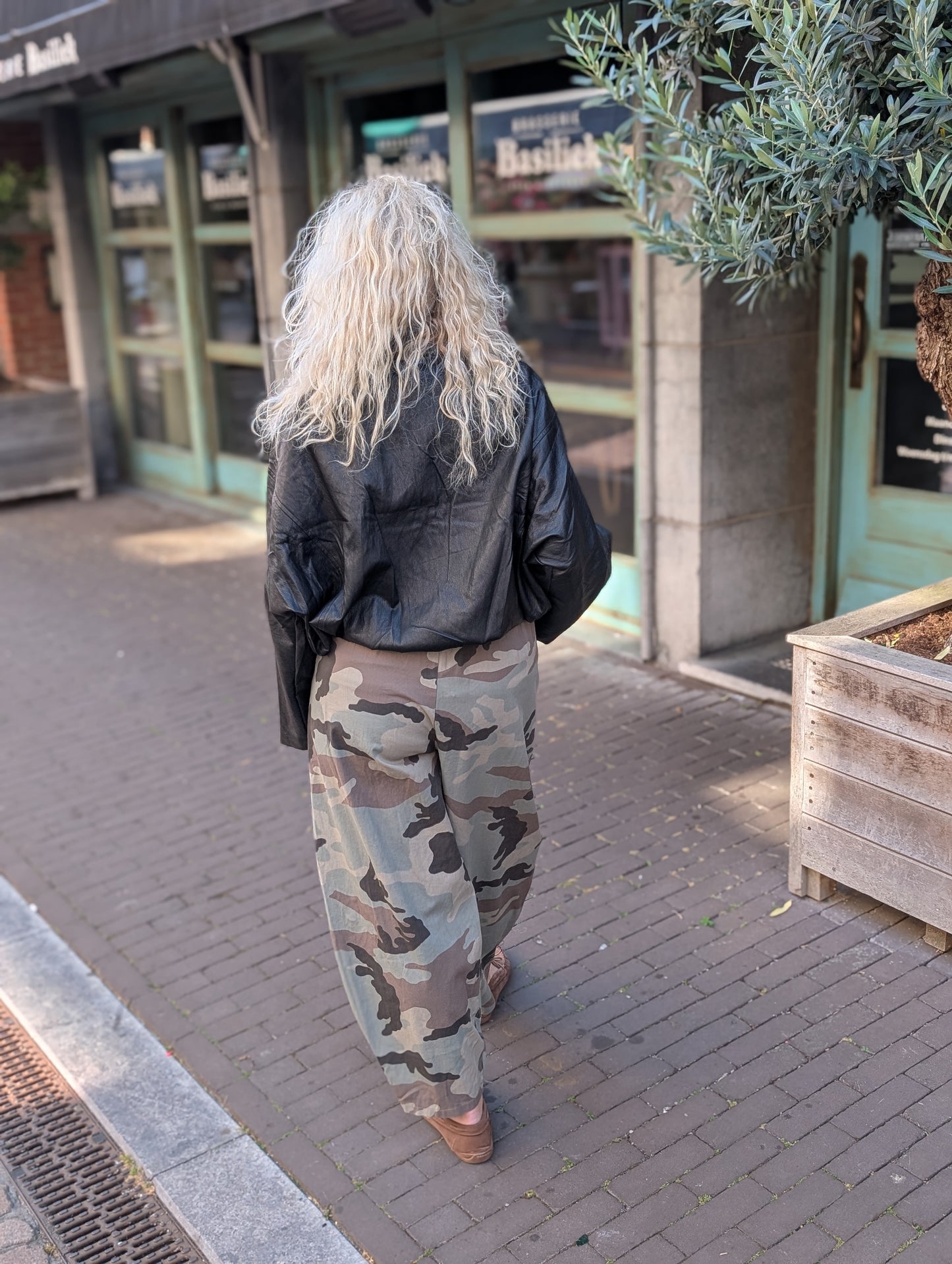 Faux leather bomber jasje - Zwart