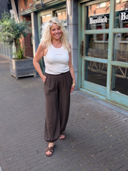 Viscose ballon broek Amy - Bruin