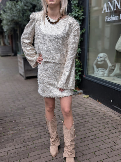 Dewi glitter rok - Champagne