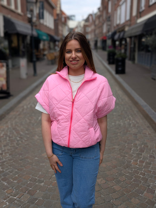 Bodywarmer doorgestikt Wendy - Lichtroze